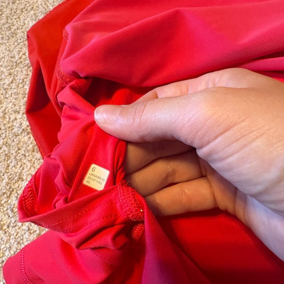 Lululemon Asymmetrical Layered HR Tennis Skirt Size 6 Red/ Pink - Picture 9 of 9